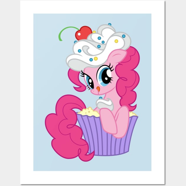 Pinkie Pie in a cupcake Wall Art by CloudyGlow